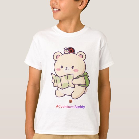 冒険仲間 かわいいクマ かわいい旅行 探検家 Tシャツ (正面)