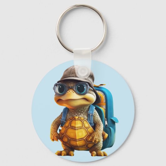 冒険好きで可愛い亀にリュックサックを キーホルダー (裏面)
