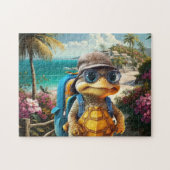 冒険好きで可愛い亀にリュックサックを ジグソーパズル (横)