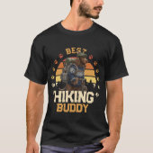 冒険好きなアイリッシュ・ウォーター・スパニエル ハイカー 荒野へ Tシャツ (正面)