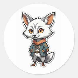 冒険好きなアニメジャッカルステッカー ラウンドシール