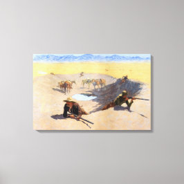 冒険好きなカウボーイズがウォーターホールで戦う キャンバスプリント