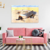 冒険好きなカウボーイズがウォーターホールで戦う キャンバスプリント (インサイチュ (リビング))