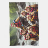 冒険好きなカプチンモンキーホワイトウォーター漂流 キッチンタオル (縦)