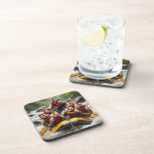 冒険好きなカプチンモンキーホワイトウォーター漂流 コースター (右側)