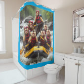 冒険好きなカプチンモンキーホワイトウォーター漂流 シャワーカーテン (インサイチュ)