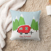 冒険好きなレトロキャンペースクリスマス クッション (ブランケット)