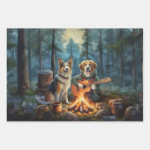 冒険好きな動物の友人、アウトドアマン ラッピングペーパーシート (正面3)