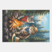 冒険好きな毛皮の友人、キャンプのアウトドアマン ラッピングペーパーシート (正面3)