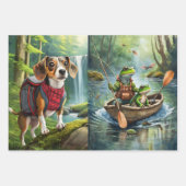 冒険好きな毛皮の友人、キャンプのアウトドアマン ラッピングペーパーシート (正面)