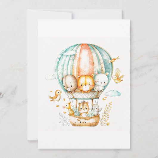 冒険好きな野生動物の誕生日パーティー 招待状 (裏面)