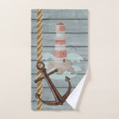 冒険好きな青と白のビーチハウス バスタオルセット (ハンドタオル)