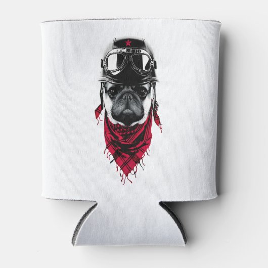 冒険家のパグ 缶クーラー (正面)