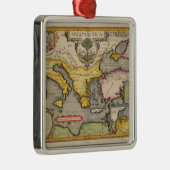冒険家の旅行の地図 メタルオーナメント (右)