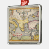 冒険家の旅行の地図 メタルオーナメント (左)