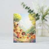 冒険家 – キッズハイキングポストカード ポストカード (スタンド正面)