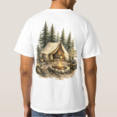 冒険小屋旅行 バチェラー・パーティー 田舎キャンプ Tシャツ (裏面)