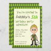 冒険少年誕生日印刷招待状 招待状 (正面/裏面)