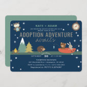 冒険待ちウッドランドボーイ養子縁組ベビーシャワー 招待状 (正面/裏面)