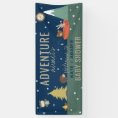 冒険待ち少年ウッドランド赤ちゃんシャワー 横断幕 (縦)