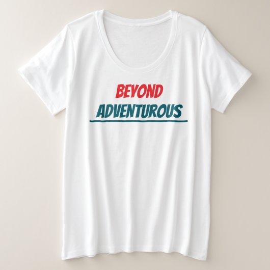 冒険心に富んだTシャツ プラスサイズTシャツ (デザイン正面)