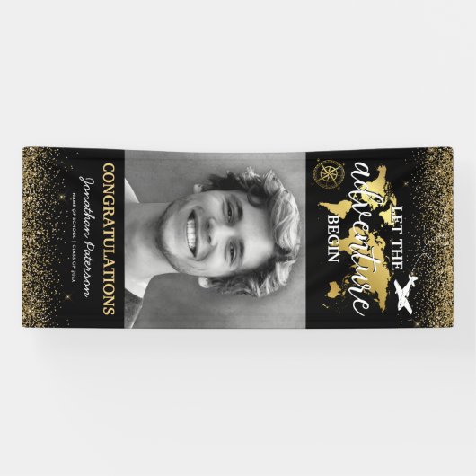 冒険旅行をテーマにした卒業パーティー 横断幕 (横)