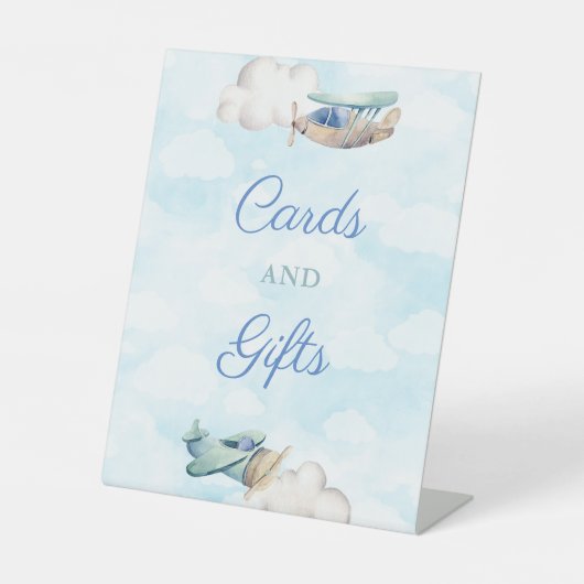 冒険旅行テーマベビーシャワーカードとギフト 台座サイン (正面)