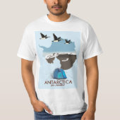 冒険旅行ポスター地図の南極 Tシャツ (正面)