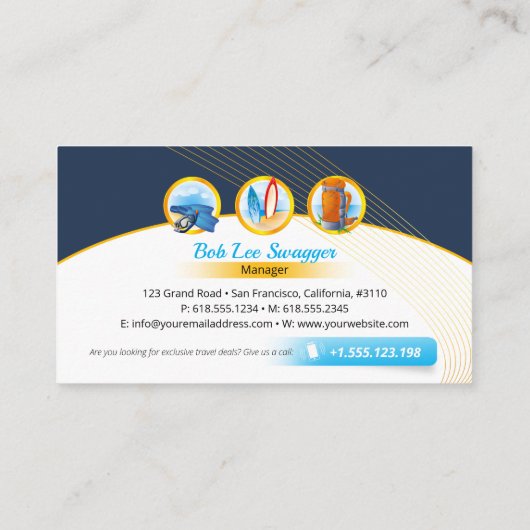 冒険旅行 |アクティブな休暇 名刺 (裏面)