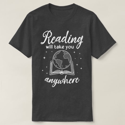 冒険本読の恋をどこへでも連れて行こう Tシャツ (デザイン正面)