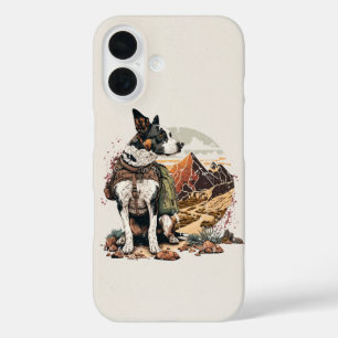 冒険犬ハイキングマウンテンフォンケース iPhone 16ケース