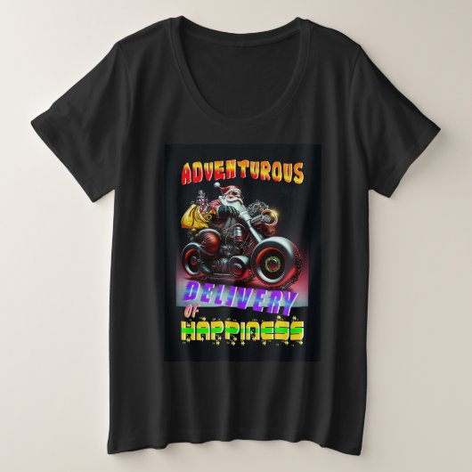 冒険的な幸福の届け プラスサイズTシャツ (デザイン正面)