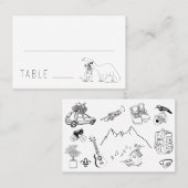 冒険的な結婚式 ライン描画 名刺 (正面/裏面)