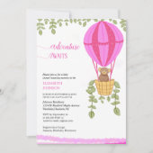 冒険的に熱気球のベビーシャワーを待つ 招待状 (正面)