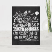 冒険的ドリーマーやる気を起こさせるチョークタイポグラフィ カード (正面)