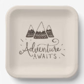 冒険素朴をテーマにした赤ちゃんシャワー ペーパープレート (正面)