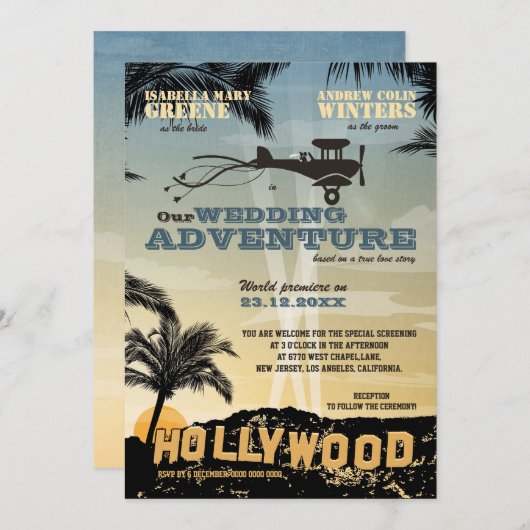 『冒険結婚』結婚式招待状 招待状 (正面/裏面)