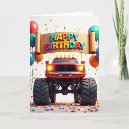 冒険車の誕生日カード カード (正面)