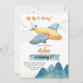 冒険飛行機ボーイ誕生日パーティーの招待 招待状 (正面)