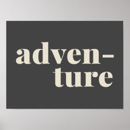 冒険 |トラベシンプルル感動的引用文グレー ポスター