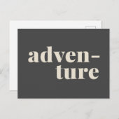 冒険 |トラベシンプルル感動的引用文グレー ポストカード (正面/裏面)