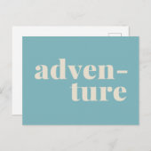 冒険 |トラベシンプルル感動的引用文ブルー ポストカード (正面/裏面)