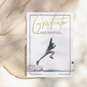 冒険 |金ゴールド写真の卒業発表 招待状