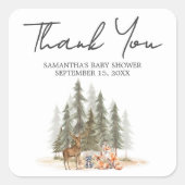 冒険Begin Woodland Animals Baby Shower スクエアシール (正面)