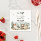 冒険Begin Woodland Animals Baby Shower スタンダードカクテルナプキン (インサイチュ)