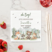 冒険Begin Woodland Animals Baby Shower スタンダードランチョンナプキン (インサイチュ)