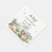 冒険Begin Woodland Animals Baby Shower スタンダードランチョンナプキン (角)