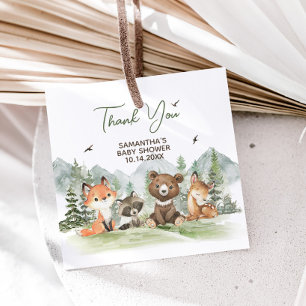 冒険Begin Woodland Animals Baby Shower フェイバータグ