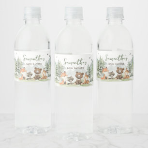 冒険Begin Woodland Animals Baby Shower ペットボトルラベル