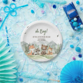 冒険Begin Woodland Animals Baby Shower ペーパープレート (パーティー)